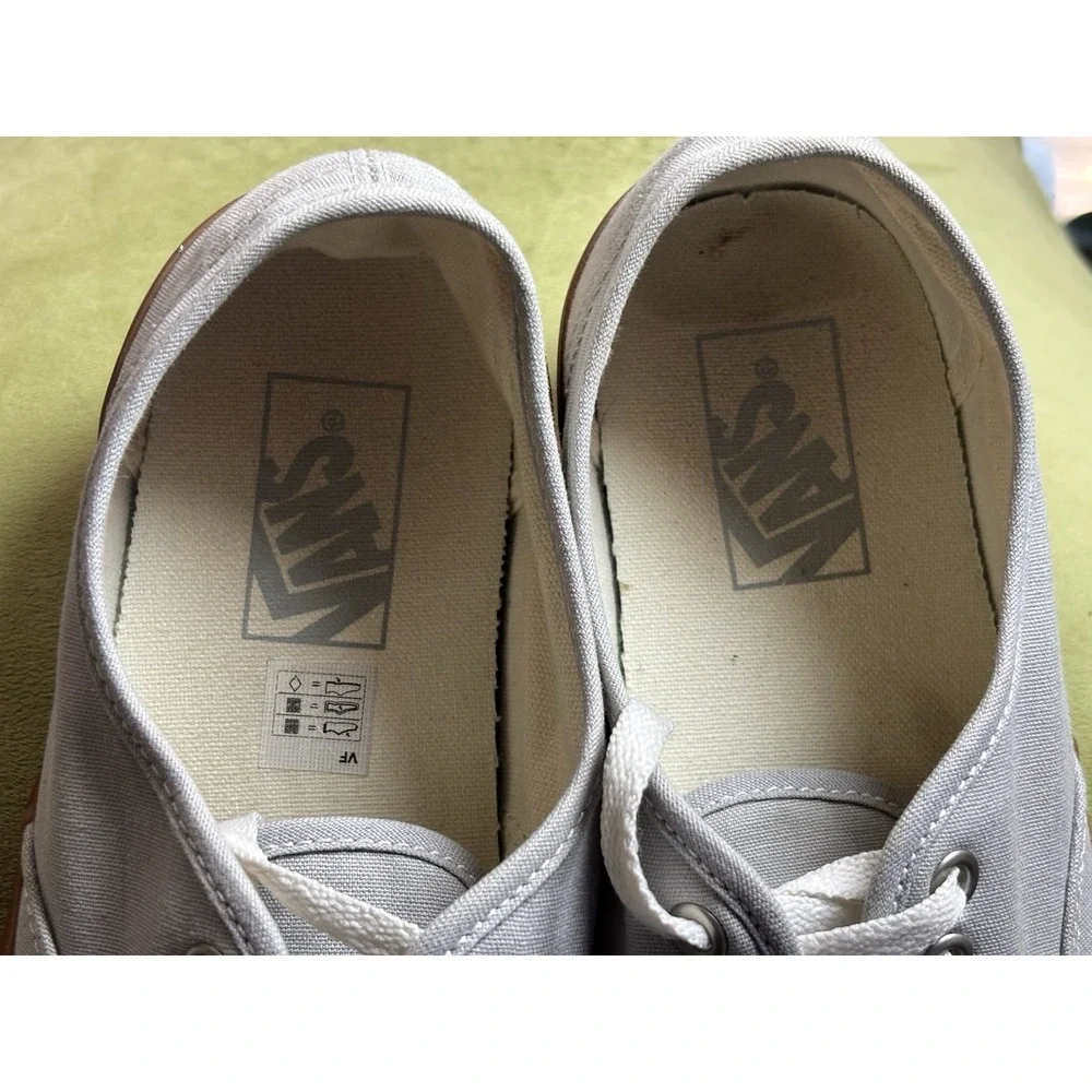 Vans Gray Canvas Skateboarding Shoes Gum Sole Lace-Up US Men's 9 D